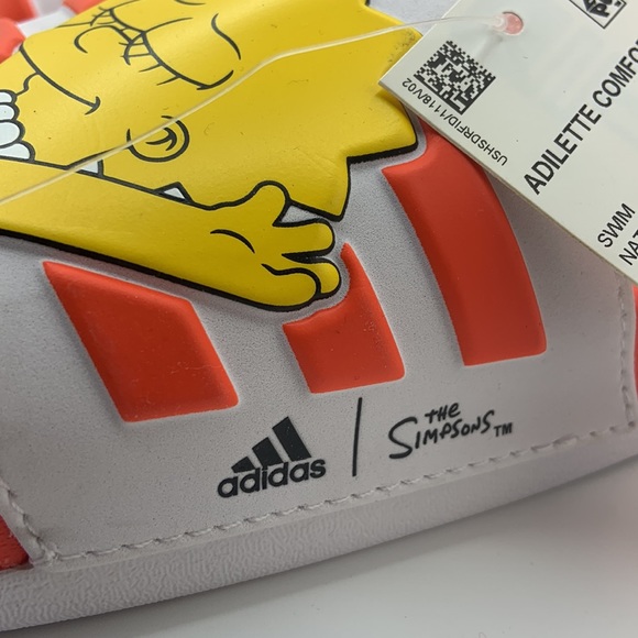 Adidas The Simpson’s Adilette comfort swim Natation  slides women wide feet - Picture 2 of 7